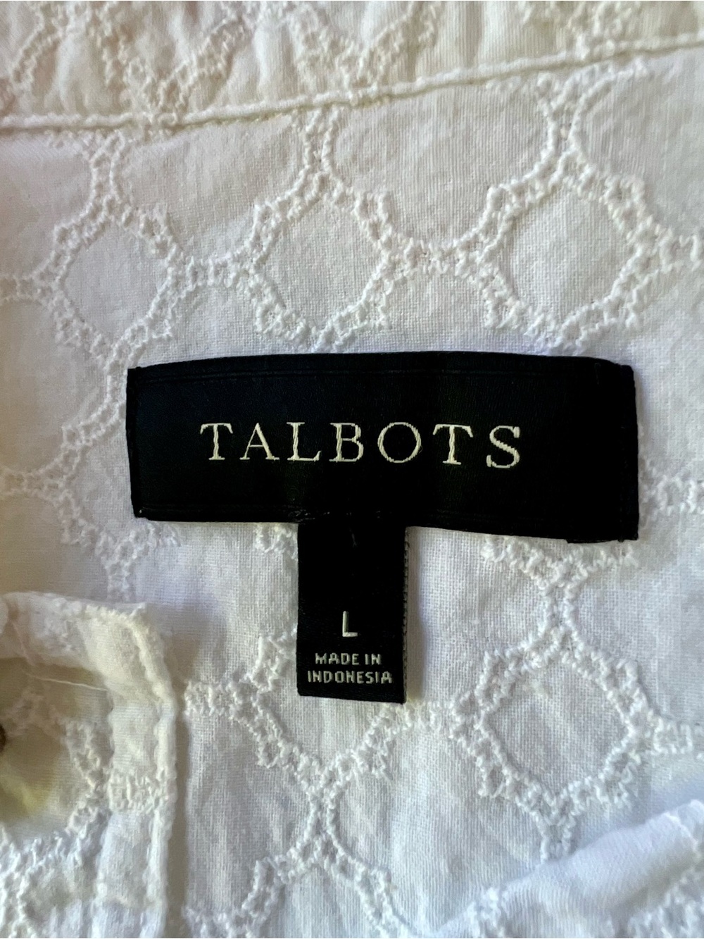 Talbots White Textured Button-Front Jean Jacket - Picture 4 of 8